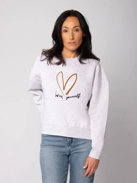 watapparel watapparel Sweatshirt Frauen Self love, Cool heather grey, – Produktbild 2 von 5