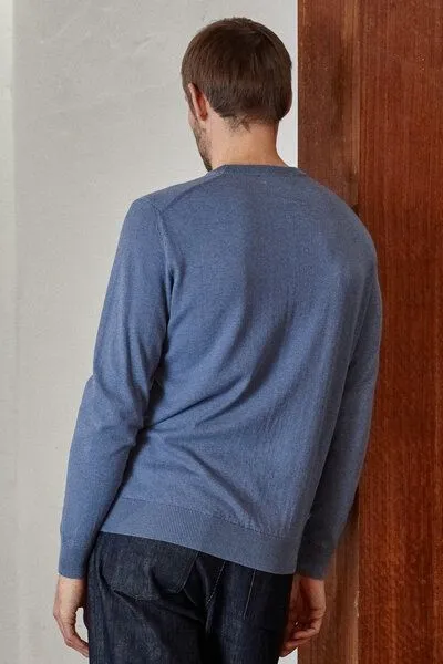 About Companions About Companions Klassischer Strickpullover MILO aus Bio-Baumwolle, Blau (eco mid blue), – Produktbild 4 von 4