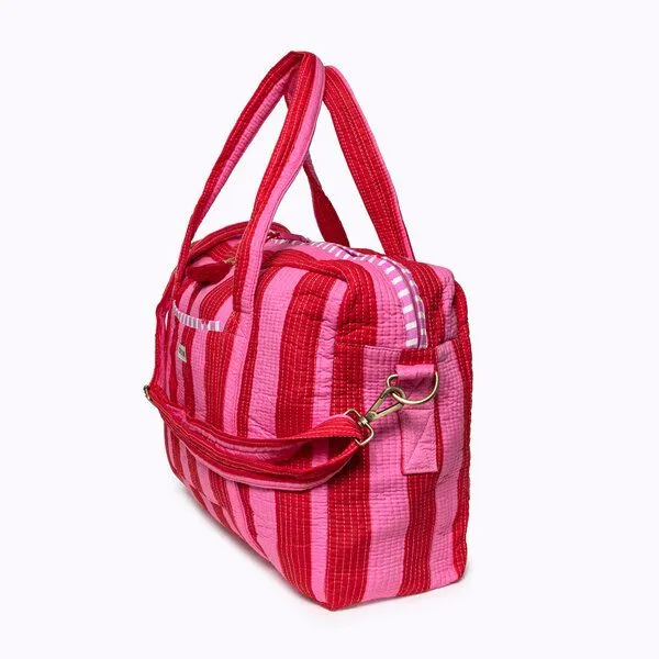 KIKOONI KIKOONI handgefertigte große Reisetasche TRAVELER BAG, "bold stripes" love, – Produktbild 3 von 4