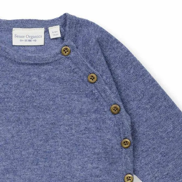 Sense Organics Sense Organics Wickeljacke aus Merinowolle, Modell P. PICASSO, Denimblau melange, – Produktbild 2 von 3