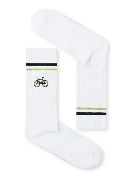 GreenBomb GREENBOMB Bike Loop 2 Tennis Socks - Lässige Socken aus Bio-Baumwoll Mix / hochwertiger Print / Fair & Vegan, Weiß (weiß), – Produktbild 2 von 2