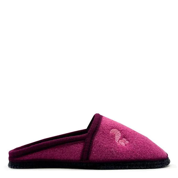 thies "thies ® Mountain Wool Slipper 1" aus reiner, ökologischer Schurwolle, made in Austria, Raspberry (bordeaux), – Produktbild 1 von 4