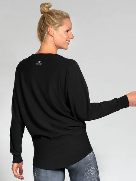 Magadi Magadi Yoga Sweater Anna aus Naturmaterial, Schwarz, – Produktbild 3 von 4