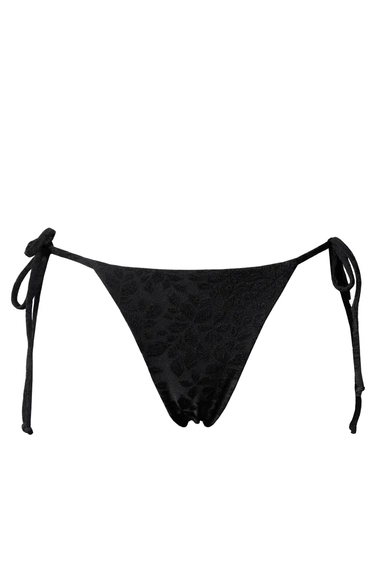 Anekdot Anekdot Damen vegan Bikiniunterteil Olbia Floral Jacquard, Schwarz, – Produktbild 1 von 2