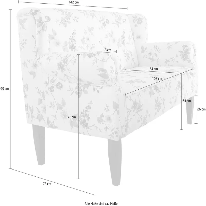 Home affaire 2-Sitzer Moro Küchensofa, bequem, Federkern, Breite 154cm, Bunt, – Produktbild 1 von 5