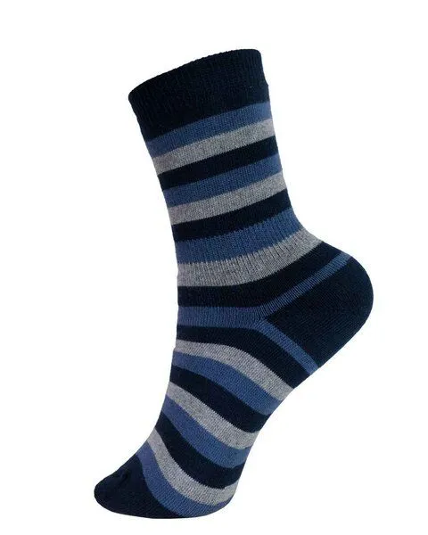 grödo Grödo Kinder Frottee Ringelsocke Baumwolle (Bio) mit Elasthan, Marine-denim-coke, – Produktbild 1 von 2