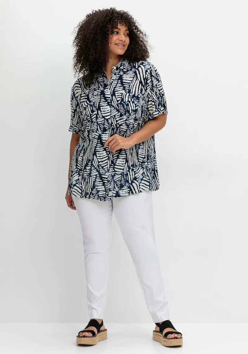 sheego by Joe Browns Hemdbluse, Blaubeere-gemustert, – Produktbild 2 von 2