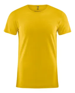 HempAge Hempage Herren vegan T-Shirt Slim Fit Currygelb – Produktbild 1 von 1