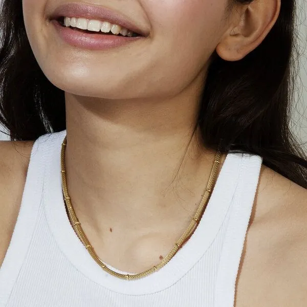 ELEKTROPULLI ELEKTROPULLI Kette mit feiner Struktur in ca. 47 x 3mm, Gold, – Produktbild 1 von 4