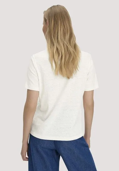 hessnatur hessnatur T-Shirt Relaxed aus Leinen und Bio-Baumwolle, Naturweiss, – Produktbild 2 von 4