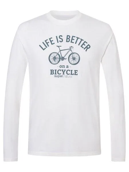 Super.Natural Super.Natural M Better Bike Bio C LS für Herren Merino, White/stormy weather, – Produktbild 4 von 4