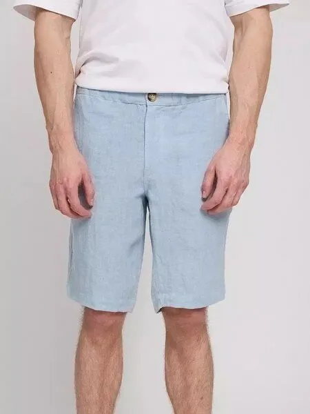 Mazine Mazine Regular Linen Shorts - aus 100% Leinen, Pastel blue (blau), – Produktbild 1 von 4