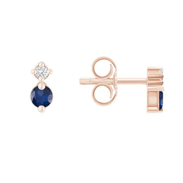 Eppi Eppi Minimalistische Ohrringe mit Saphiren und Diamanten Durante, Rosa, – Produktbild 3 von 4