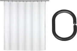 SCHÖNER WOHNEN-Kollektion Duschvorhang »Saoba« Breite 180 cm (Set, 17-tlg), 2 in 1, äußerer Vorhang aus Polyester, 16 Duschvorhangringe – Produktbild 1 von 1
