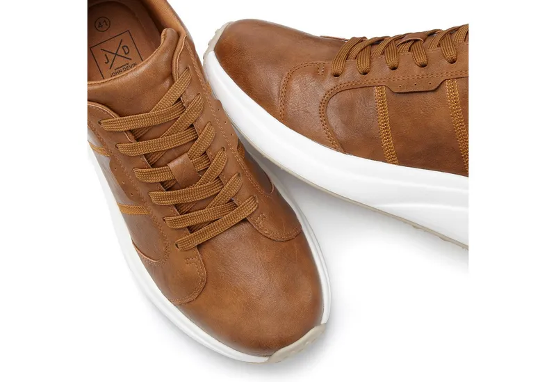 John Devin John Devin Schnürschuh, Freizeitschuh, Halbschuh, Turnschuh, Schnürhalbschuh Sneaker mit modischer Sohle VEGAN, Braun, – Produktbild 5 von 5
