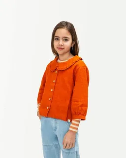 MATONA Matona Einzigartige Leinenbluse mit romantischem Rüschenkragen für Kinder / Vintage Collar Blouse – Produktbild 1 von 1