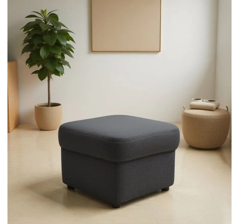 DOMO collection Hocker FLORES 60x60 cm, hochwertig, Grau, – Produktbild 3 von 5