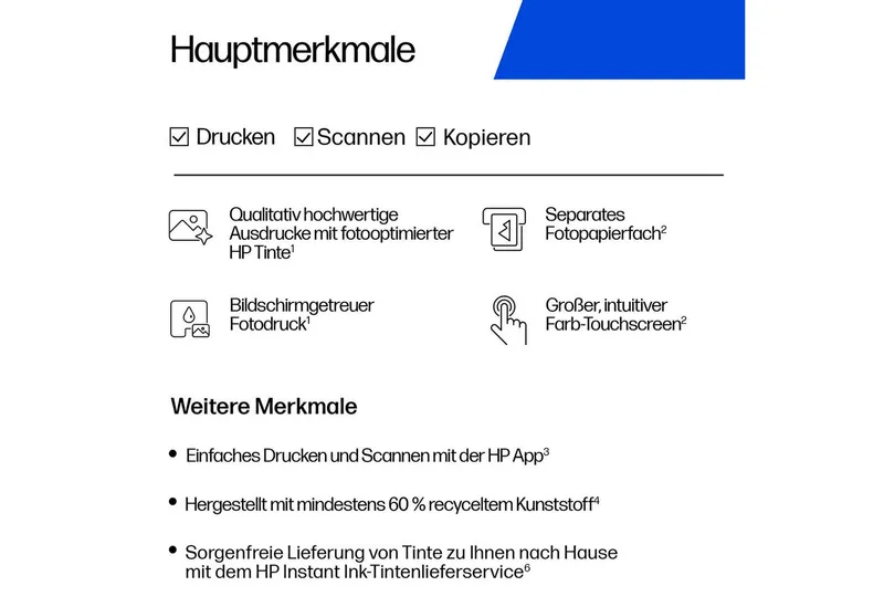 HP HP ENVY Photo 7930 All-in-One - Multifunktionsdrucker - Farbe - Tintenstrahl - 216 x 297 mm (Original) – Produktbild 5 von 6