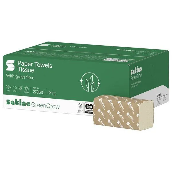 Satino by WEPA Satino by WEPA Satino GreenGrow Handtuchpapier Z-Falz - weich - ungebleicht - 20,6x24 – Produktbild 2 von 6