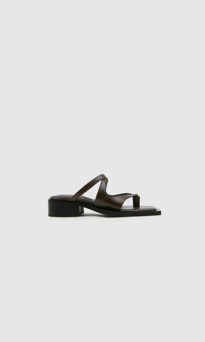 Prev Prev Damen vegan Sandalen Karel Pantolette Brownie, Dunkelbraun, – Produktbild 1 von 2