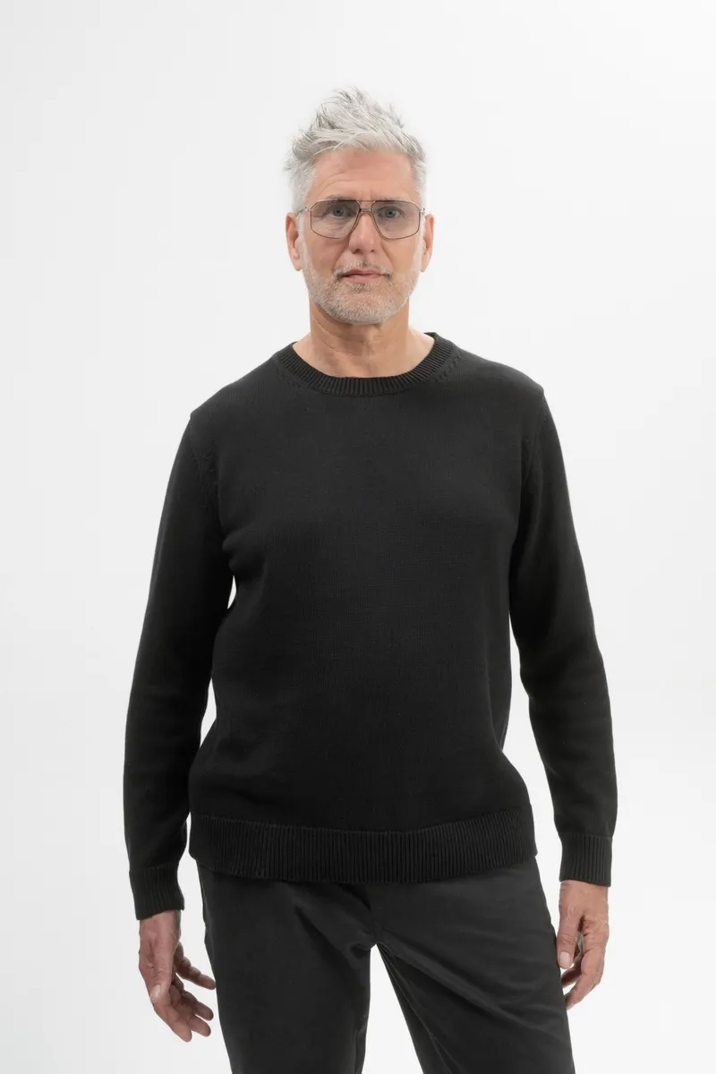 MELA MELA Herren vegan Strickpullover Charun Schwarz, Schwarz, – Produktbild 2 von 2
