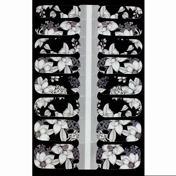 Vargu Vargu LAUED vegane Nagelfolien flower mood, Black & white, – Produktbild 4 von 4