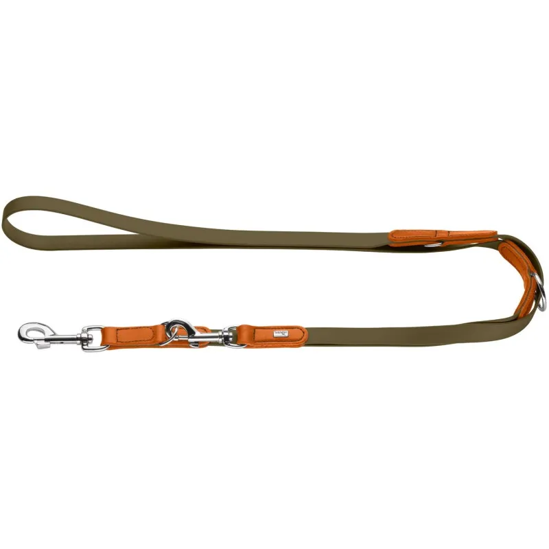 Dog Sport Dog Sport HUNTER verstellbare Hundeführleine wolmar biothane x leder khaki 1,9 cm, Khaki, – Produktbild 1 von 2