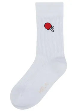MELA MELA Socken Gerippte Socken Stickerei 1 Paar Frei von Polyester und Polyamid – Produktbild 1 von 1