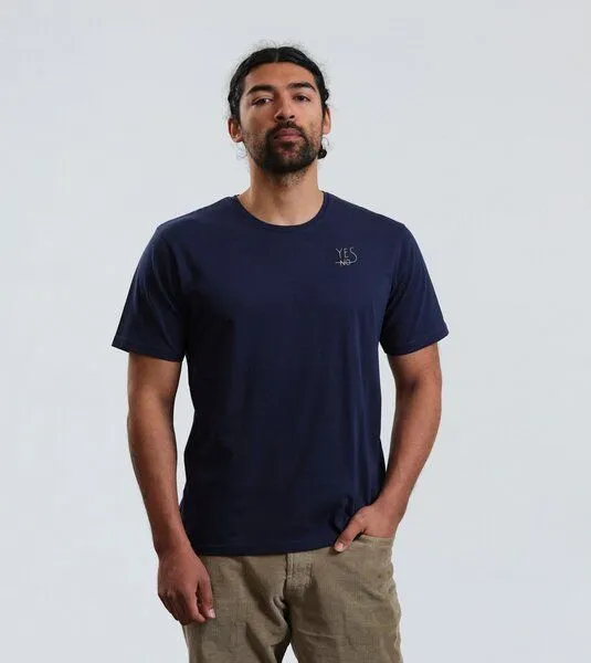 Gary Mash GARY MASH Shirt Yes aus Biobaumwolle Weiß, Dunkelblau (blau), – Produktbild 1 von 4