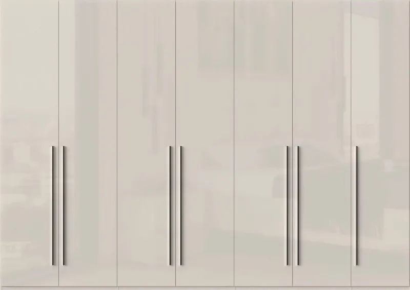OTTO home Kleiderschrank Piano, UV lackiert, hochglänzend in beige oder weiß, FSC-zertifiziert (Made in Europe) in vielen Breiten, Höhe 224cm, mit Soft-Close Funktion, Beige|grau, – Produktbild 2 von 8