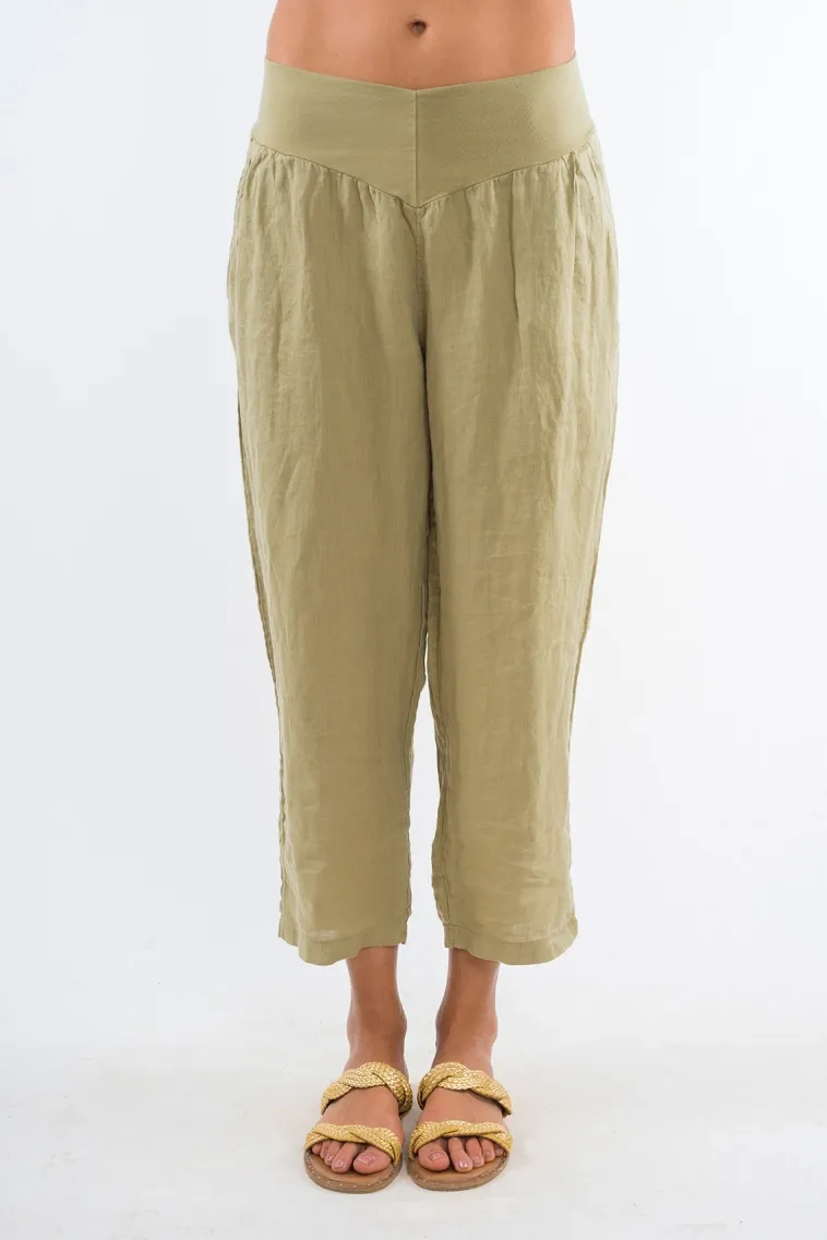 RAVENS VIEW IBIZA RAVENS VIEW IBIZA Damen vegan Leinenhose Sophia Dark Aloe, Hellgrün, – Produktbild 2 von 2