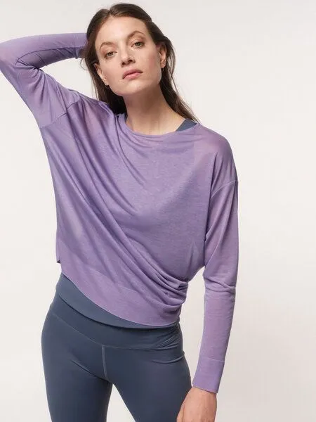 LANIUS LANIUS Fledermausshirt aus TENCEL, Lilac, – Produktbild 1 von 4