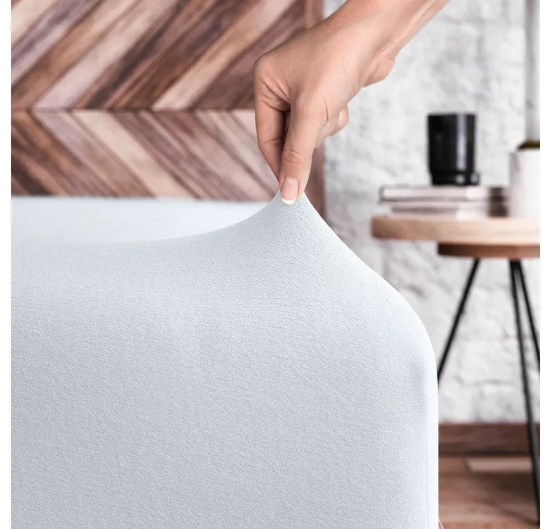 Wolkenfeld Spannbettlaken 100% Baumwolle - Superweiches Bettlaken für Matratzen von 5 bis 20cm, Jersey, Gummizug: rundum, (1 Stück), Rutschfest & Blickdicht - 90x200, 140x200, 160x200, 180x200 200x200, Weiß, – Produktbild 3 von 5