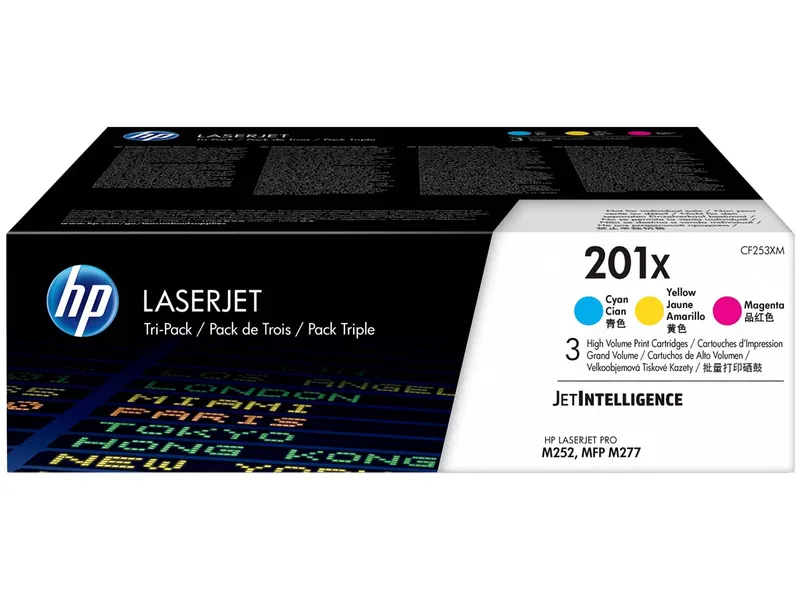 Hewlett Packard HP Druckkassetten CF253XM, Nr. 201X cyan, magenta, gelb, 3er-Set – Produktbild 1 von 1