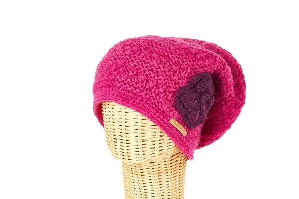 short'n'pietz short'n'pietz Schurwollmütze mit Blumenmotiv, Pink, – Produktbild 1 von 2