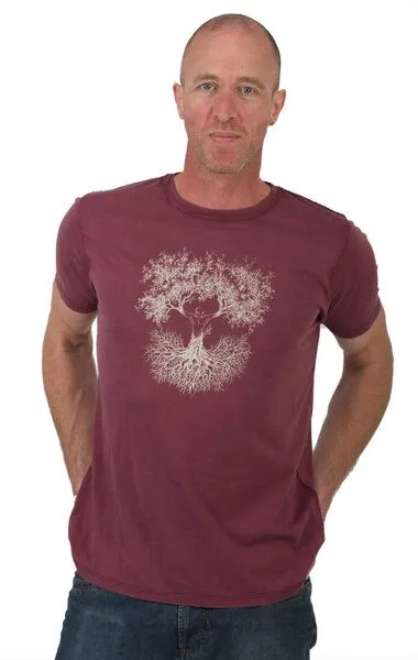 Life-Tree Life-Tree Shirt aus Biobaumwolle Fairwear für Herren "Fusion" in Washed Red – Produktbild 1 von 5