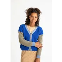 MATONA MATONA Damen vegan Strickjacke Color Block Kobaltblau – Produktbild 1 von 1
