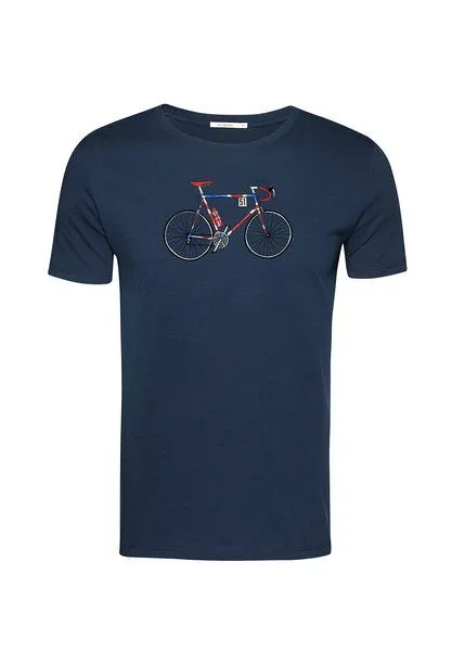 GreenBomb GREENBOMB Bike Jack Guide - Sportliches T-Shirt aus Bio-Baumwolle / hochwertiger Print / GOTS / Fair & Vegan, Blau (navy), – Produktbild 4 von 4