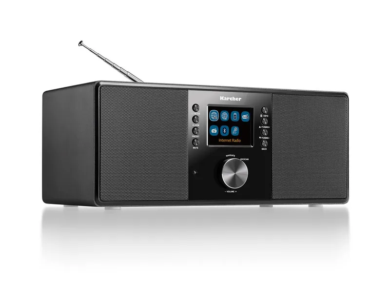 Karcher Karcher DAB 7000i Internet-Radio (Internetradio, DAB+, UKW (FM), 14 W, DAB+ / UKW-RDS, WLAN & Bluetooth, USB-Anschluss, AUX-IN, Wecker), Schwarz, – Produktbild 2 von 4