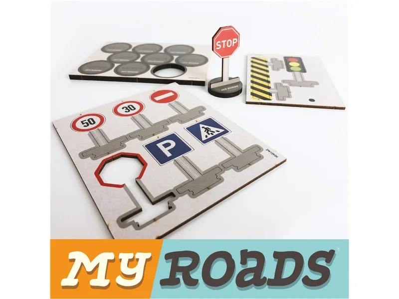 Magellan Magellan MyRoads Spielstraße - Traffic Signs, 17-teilig Maße 17,0 x 13,5 x 3,5 cm, Braun, – Produktbild 2 von 2