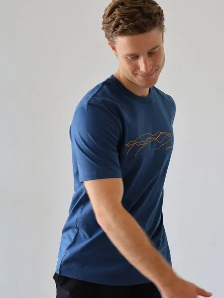 Kultgut Kultgut Artdesign - Biofair Shirt / Bergwelt, Saphirblue, – Produktbild 4 von 4