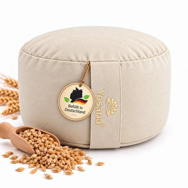 Yosana Yosana Yogakissen rund, Meditationskissen 30x15cm, Natur, – Produktbild 6 von 8