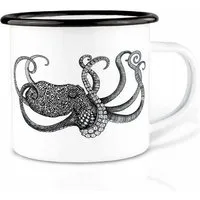 LIGARTI Emailletasse »Oktopus« von LIGARTI | 300 oder 500 ml | handveredelt in Deutschland | Cup, Kaffeetasse, Emaillebecher, Camping Becher – Produktbild 1 von 1