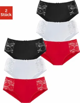 petite fleur by Lascana Hüftslip rot, schwarz, weiß – Produktbild 1 von 1