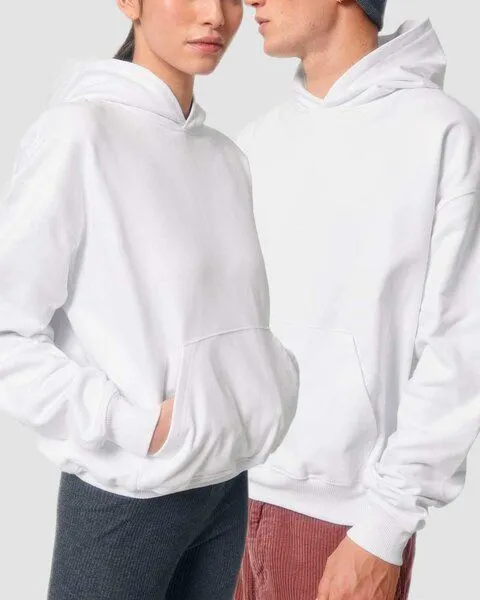 YTWOO YTWOO Oversized Unisex Hoodie mit Kängurutasche, Dry, nachhaltig, Bio-Baumwolle, Weiß, – Produktbild 1 von 4