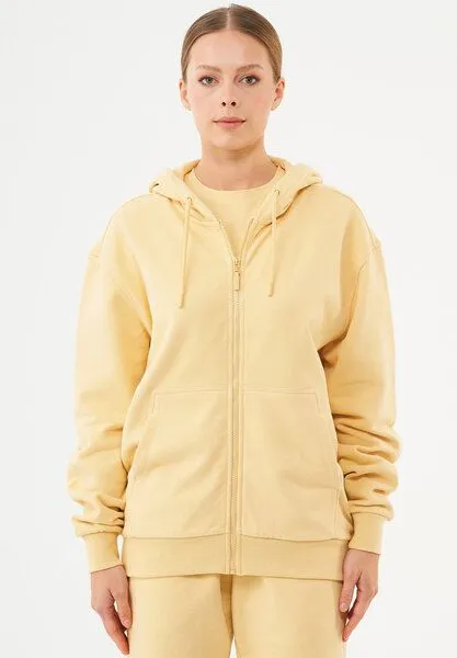 ORGANICATION ORGANICATION ESSENTIALS-JUNDA-Unisex Soft Touch Sweatjacke aus Bio-Baumwolle, Soft yellow, – Produktbild 1 von 4