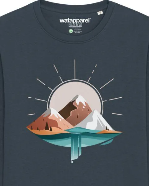 watapparel watapparel Sweatshirt Unisex Sunrise & Lake, India ink grey, – Produktbild 3 von 4