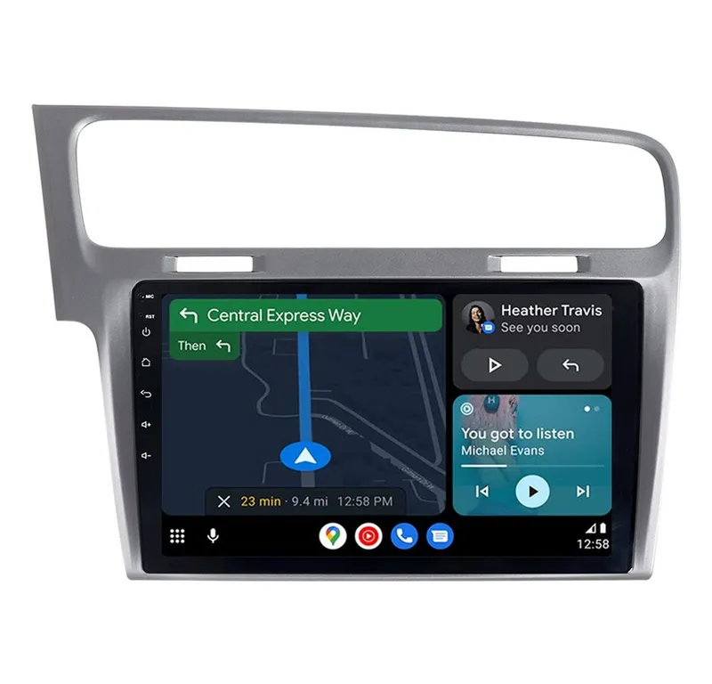 A-Sure 10.1" Android 15 Carplay Für VW Golf 7 VII MK7 2013-2017 Autoradio (Digitalradio (DAB), FM, AM), Grau, – Produktbild 2 von 5