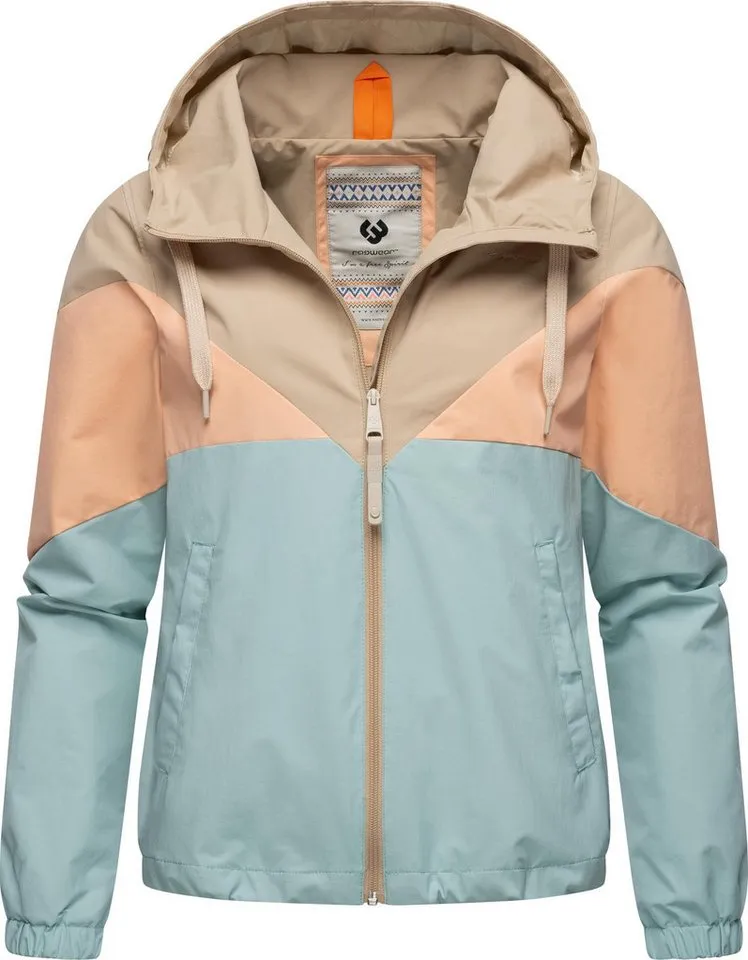 ragwear ragwear Funktionsjacke Rochele wasserdichte Damen Übergangsjacke mit großer Kapuze, Blau, – Produktbild 5 von 5