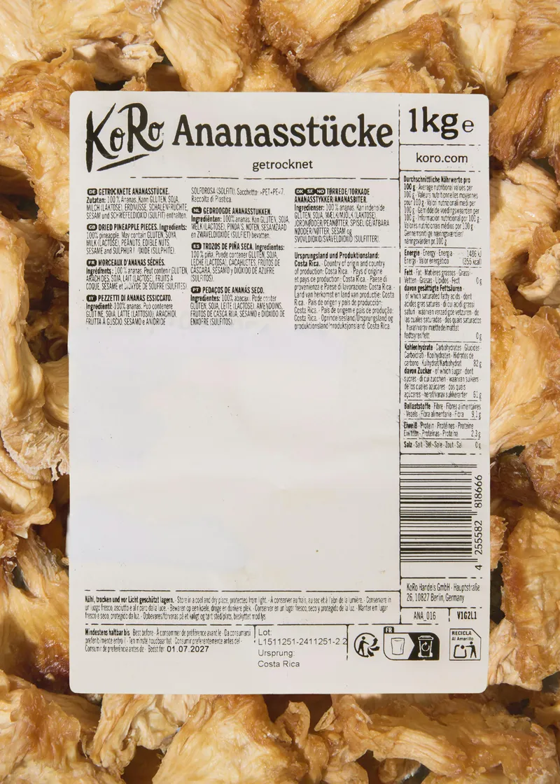 KoRo Getrocknete Ananasstücke | 1 kg – Produktbild 5 von 5